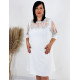 Exkluzívne biele spoločenské šaty pre moletky s kamienkami