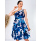 Dámske kvetované spoločenské šaty DITA - modré