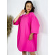 Dámske ružové oversize teplákové šaty s trojštvrťovým rukávom