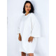 Dámske biele oversize teplákové šaty s trojštvrťovým rukávom