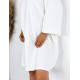 Dámske biele oversize teplákové šaty s trojštvrťovým rukávom