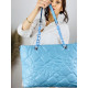 Dámska veľká exkluzívna kabelka s remienkom VITOA - modrá