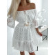 Dámske krátke madeirové biele šaty KORFU