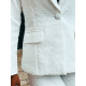 Exkluzívny biely madeirový dámsky nohavicový kostým 