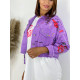 Exkluzívna fialová rifľová bunda s vybíjaním GUELA
