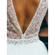 Exkluzívne dlhé dámske spoločenské šaty s odnímateľnou tylovou sukňou - biele BB