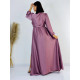 Dámske dlhé spoločenské šaty s dlhým rukávom Vanes - fialovo-ružové