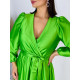 Dámske dlhé spoločenské šaty s dlhým rukávom Vanes - zelené