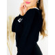 Dámsky úpletový sveter s gombíkmi CHANILA - čierny
