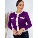 Dámsky svetrík/kabátik na gombíky s lemovaním - fialový