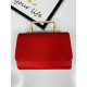 Dámska červená spoločenská kabelka s kovovou rúčkou