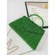 Dámska zelená trblietavá spoločenská kabelka s rúčkou SHINIA