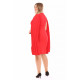 Dámske krátke spoločenské šaty s plisovanými padavými rukávmi – červené