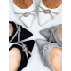 Dámske biele sandále na hrubom opätku s kamienkami