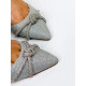 Dámske strieborné trblietavé sandále s kaminekami