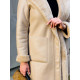 Obojstranný hnedý kožušinový kabát na zimu JELA