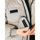 Dámska krátka béžová zimná bunda s odopínateľnou kapsičkou 