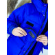 Dámska krátka modrá zimná bunda s odopínateľnou kapsičkou 