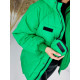 Dámska krátka zelená zimná bunda s odopínateľnou kapsičkou 