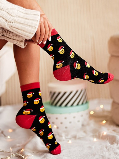 Dámske vianočné ponožky s motívom EMOJI