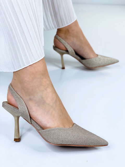 Exkluzívne dámske zlaté trblietavé sandále