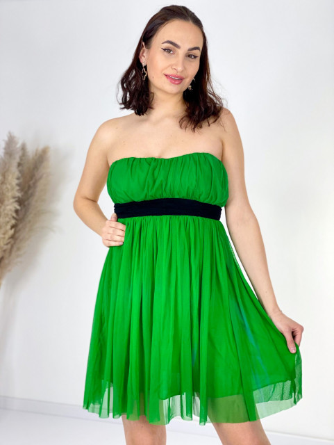 Dámske zelené áčkové šaty - KAZOVÉ