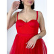 Dámske červené spoločenské šaty s týlovou sukňou