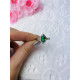 Dámsky strieborný prsteň so zeleným kryštálom 1