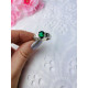 Dámsky strieborný prsteň so zeleným kryštálom 7