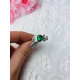 Dámsky strieborný prsteň so zeleným kryštálom 8
