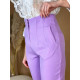 Dámske fialové nohavice s vysokým pásom