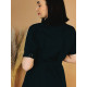Dámske midi čierne košeľové šaty s opaskom