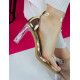 Dámske transparentné sandále - zlaté