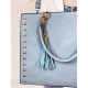 Dámska modrá kabelka s remienkom a strapcom