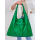 Dámska veľká kabelka so vzorovaným remienkom - zelená